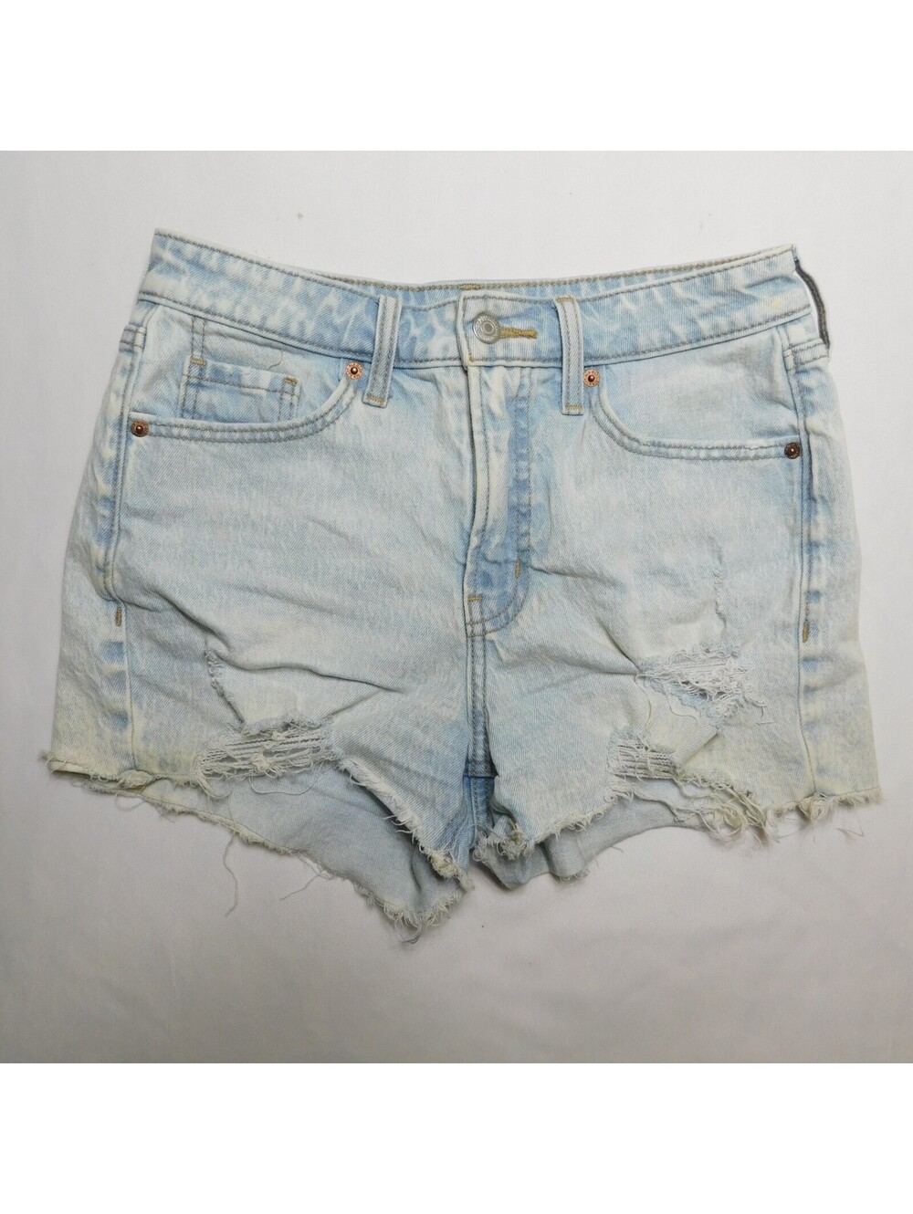 Old Navy Women's Jean Shorts Size 4 High Rise OG Straight Distressed Denim Cut O